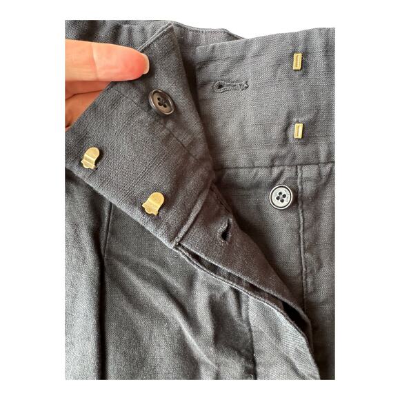 High waisted pleated linen black shorts pockets by Wilfred with linen size 10 - Picture 7 of 16